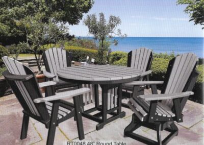 Outdoor Poly Lumber Round Table and Chairs