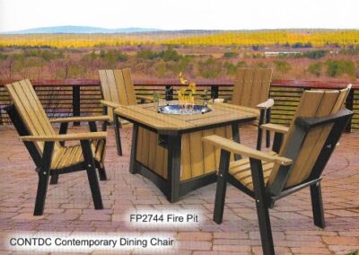 Poly Lumber Outdoor Fire Pit Furniture Set
